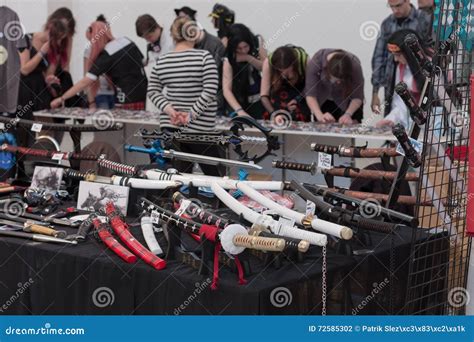 Japanese Swords At Market At Animefest Editorial Photography Image Of
