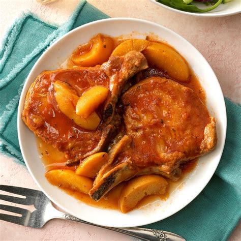 Cover and cook on low for 8 to 9 hours. Slow-Cooked Peach Pork Chops Recipe | Taste of Home