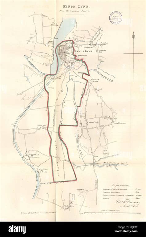 Kings Lynn Boroughtown Plan Reform Act Norfolk Dawson 1832 Old