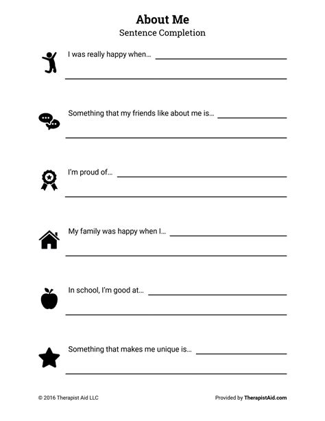 Printable Self Confidence Self Esteem Worksheets For Adults