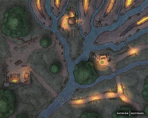 Crossing River By Rustymaps [battlemap] [52x40] R Dungeonmasters