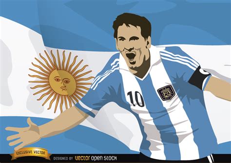 Encontrá logo bandera argentina autoadhesiva en mercadolibre.com.ar! Futbolista Messi Con Bandera Argentina - Descargar Vector