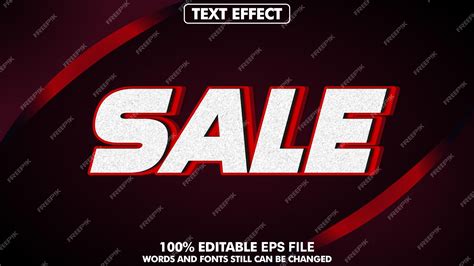 Premium Vector Sale 3d Text Effect Fully Editable In Black And Red Background