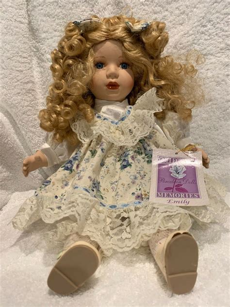 Collectible Memories Genuine Porcelain Doll Emily Lace Dress Slight