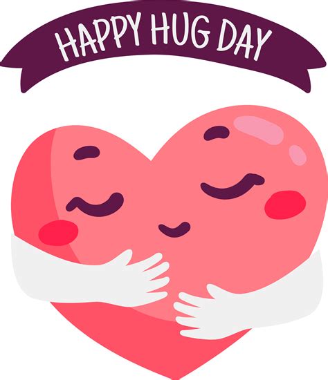 Happy Hug Day Cute Love With Hand Vector Png Happy Hug Day Hug Cute