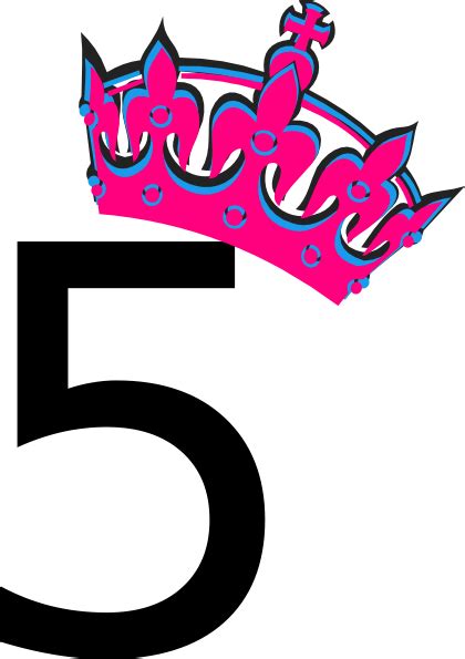 Pink Tilted Tiara And Number 5 Clip Art At Vector Clip Art