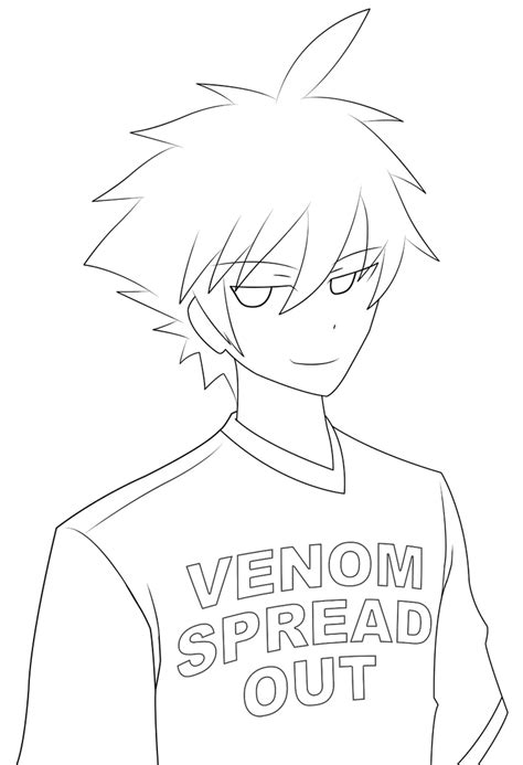 Anime Boy Lineart By Venomspreadout On Deviantart