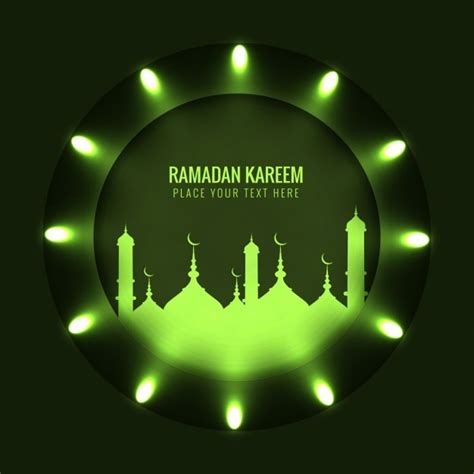 Ramadan Kareem Background With Lights Vector Free Download