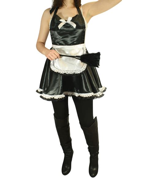 French Maid Apron With Feather Duster Accessory Tipsy Totes Wine