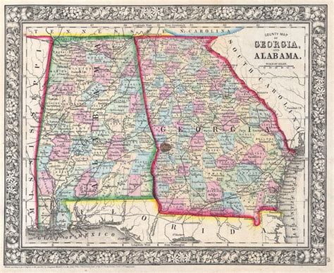 County Map Of Georgia And Alabama Geographicus Rare