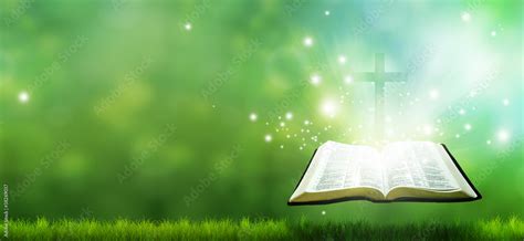 Christian Banner With Bible And Cross Stock Illustration Adobe Stock
