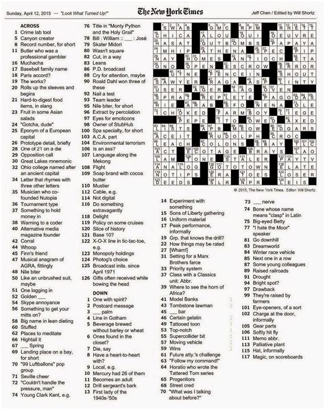 ny times crossword printable customize and print