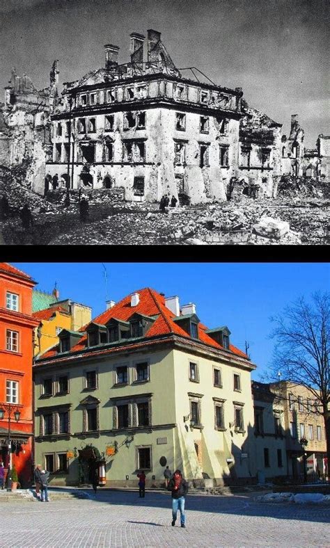 Warsaw 1945 And The Same Building Restored Today Poland History