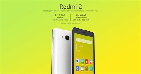 Xiaomi Announces New Redmi 2 Prime Its First Smartphone Made In India