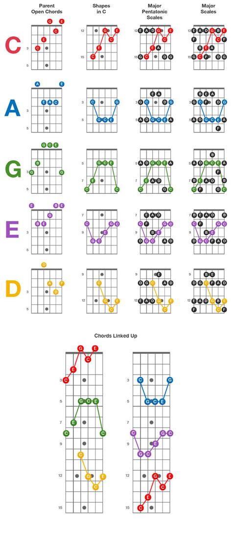 Guide To The Caged System For Guitar D Addario Lesson Room