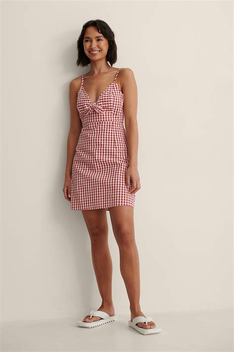 Gingham Mini Dress Red Na