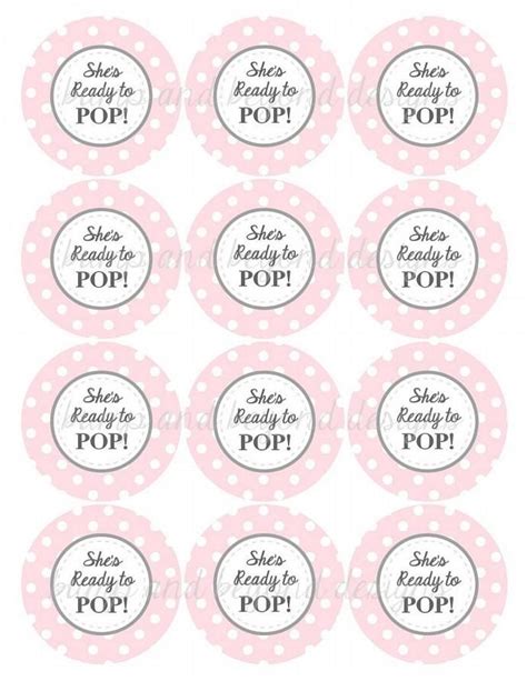 Always set your jar down on a flat surface. She's Ready to Pop Baby Shower Printable Party Tags Powder Pink Grey diy Favor Labels Cupcake ...