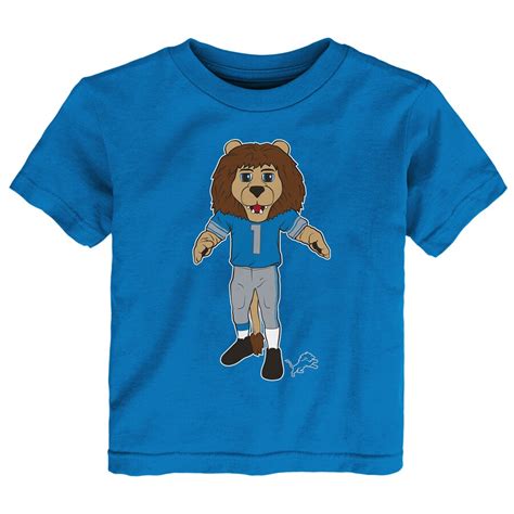 Detroit Lions Toddler Blue Standing Team Mascot T Shirt