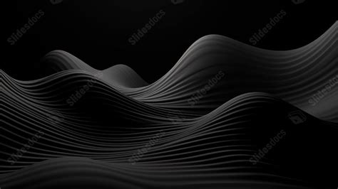 Black Waves And Waves Moving Along A Dark Powerpoint Background For
