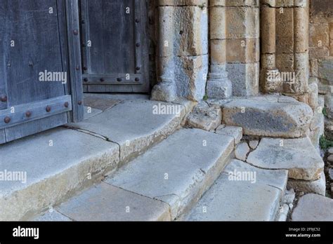 Well Worn Steps Lead Up To The Main Entrance Of The Abbey Church At