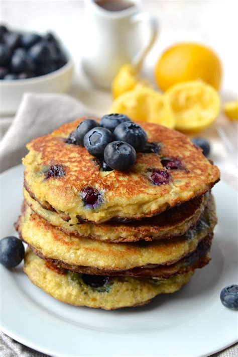 Lemon Blueberry Pancakes Paleo Grain Free Every Last Bite