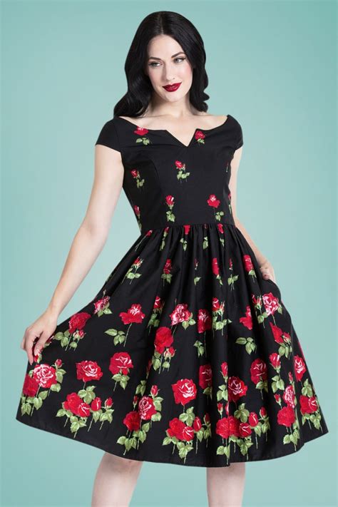 It S Always Party Time With This 50s Marlena Roses Swing Dress In Black Hanging In Your Closet