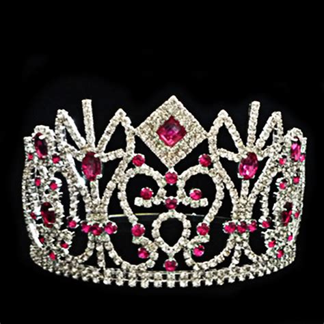 Luxury Crystal Queen Tiaras And Crowns Beauty Full Round Circle Princess Pink Tiaras Buy Pink