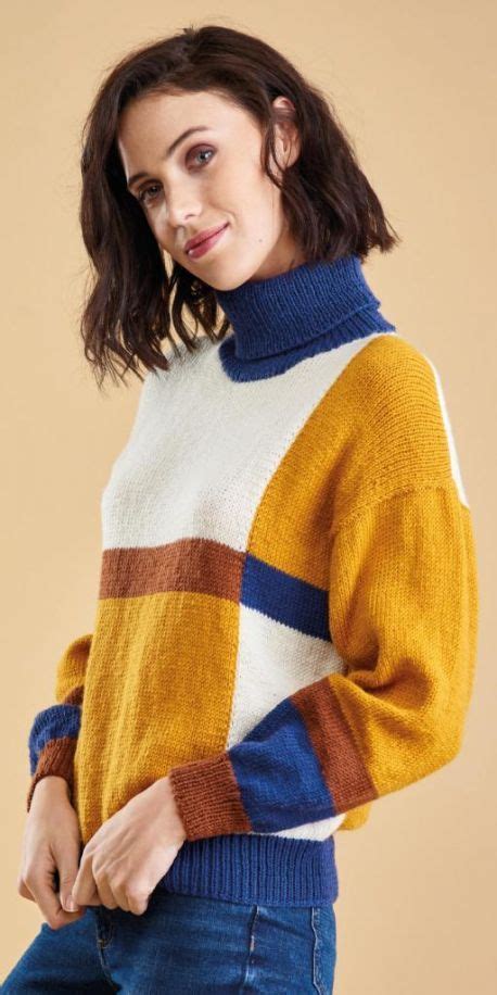 Colour Block Sweater Knitting Patterns Lets Knit Magazine In 2020