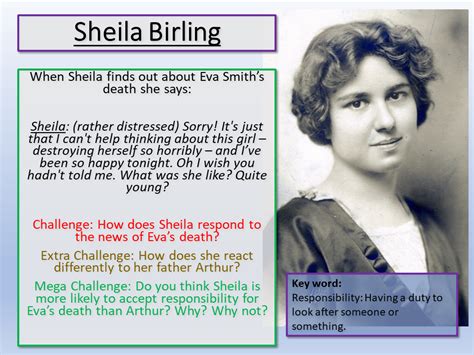 An Inspector Calls Sheila Birling Teaching Resources