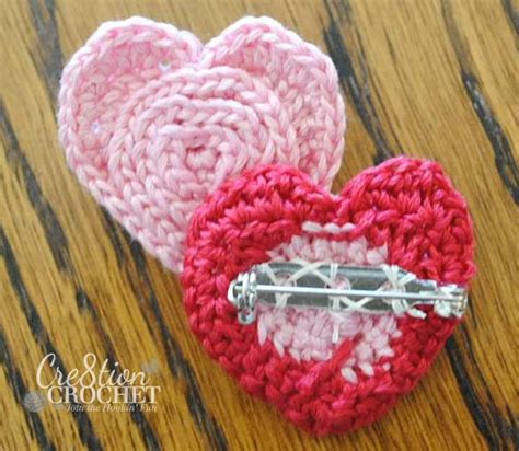 Ergahandmade Crochet Heart Pin Brooch Free Pattern