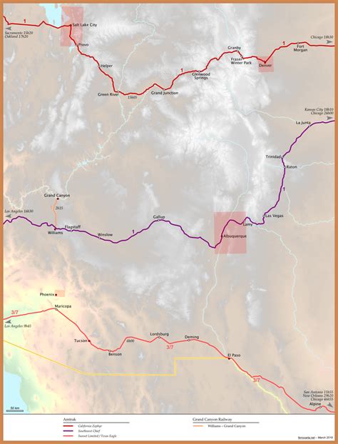 Railway Maps Of The United States Southern Rockies