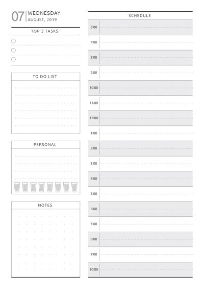 Download Printable Daily Planner Original Style Pdf