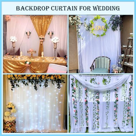 White Tulle Backdrop Curtain Sheer Backdrop Curtains For Parties Baby