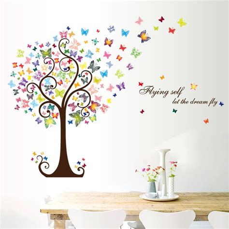 Butterfly Tree Home Decor Adesivo De Parede Art Decals 3d Diy Wallpaper