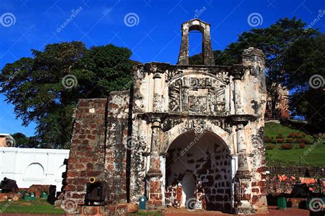 Ancient Wall Of A Famosa Fort Stock Image Image Of Historical Unesco