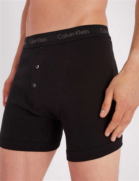 Calvin Klein Cotton Mens Black Button Fly Boxer Briefs For Men Lyst