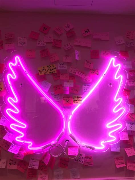 Download Pink Aesthetic Neon Wings Picture