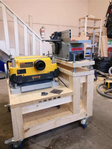 One more add for my workbench how to make the thicknesser using a planner woodworking projects #michaelpaley amazing. Planer jointer bench in 2020 | Woodworking shop layout ...