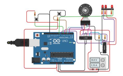 Circuit Design L293d Control Dc Motor Encoder Tinkercad