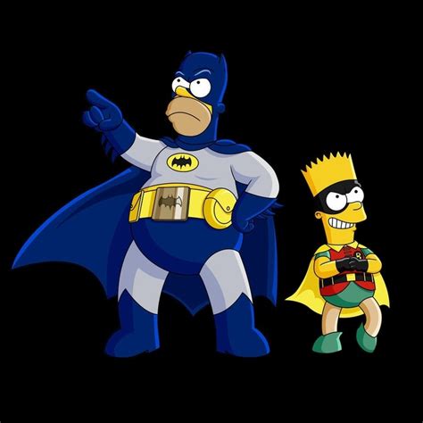 Homer And Bart Or Batman And Robin Batman And Robin The Simpsons Simpsons Art