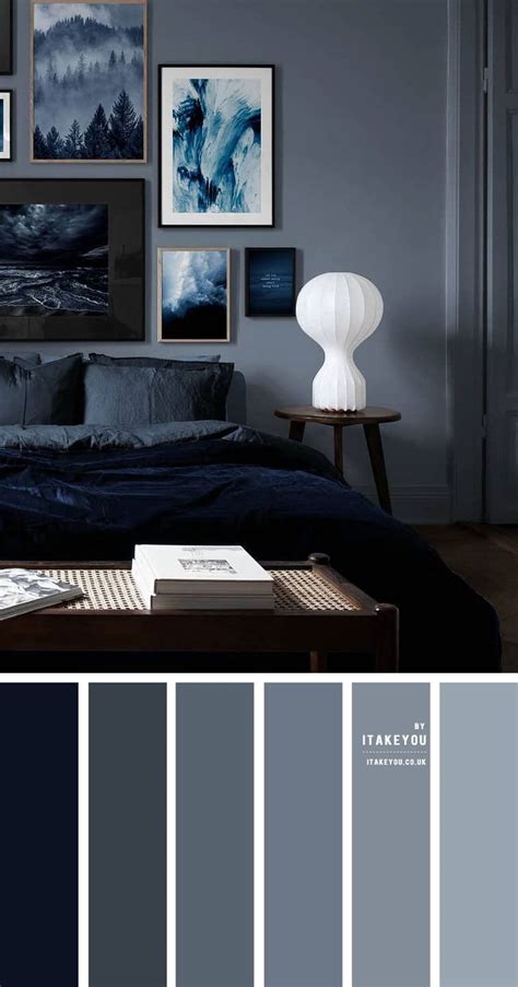 Dark Blue Grey Bedroom Colour Scheme In 2020 Grey Bedroom Colors