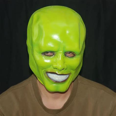 The Jim Carrey Movies Mask Cosplay Green Mask Costume Adult Fancy Dress Face Halloween