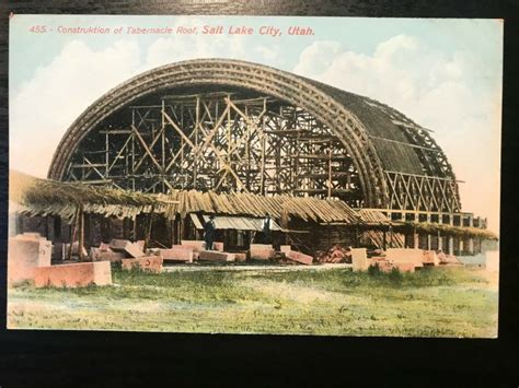 Vintage Postcard 1907 1915 Construction Tabernacle Roof Salt Lake City