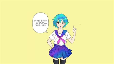 Earth Chan Anime Girls Simple Background 1920x1080 Wallpaper