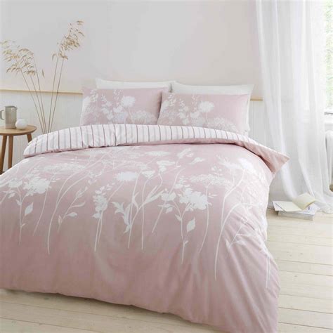 Meadowsweet Floral Reversible Blush Pink Duvet Cover Set Ideal
