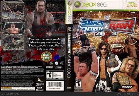 Wwe Smackdown Vs Raw 2008 Xbox 360 Box Art Cover By Dx54
