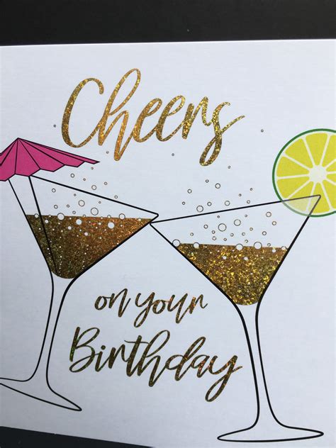 Cheers On Your Birthday Cardbirthday Etsy