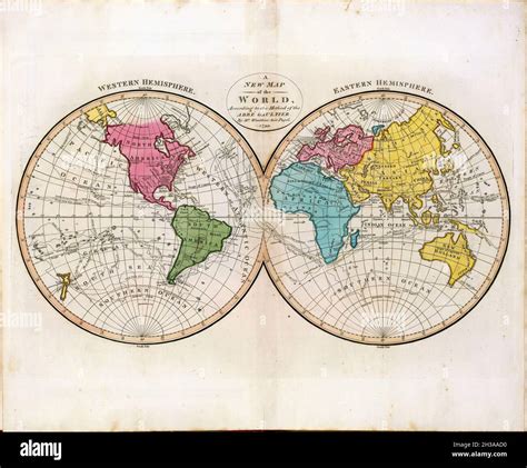 Historic Illustrated Vintage 18 19th Century World Map Stock Photo Alamy