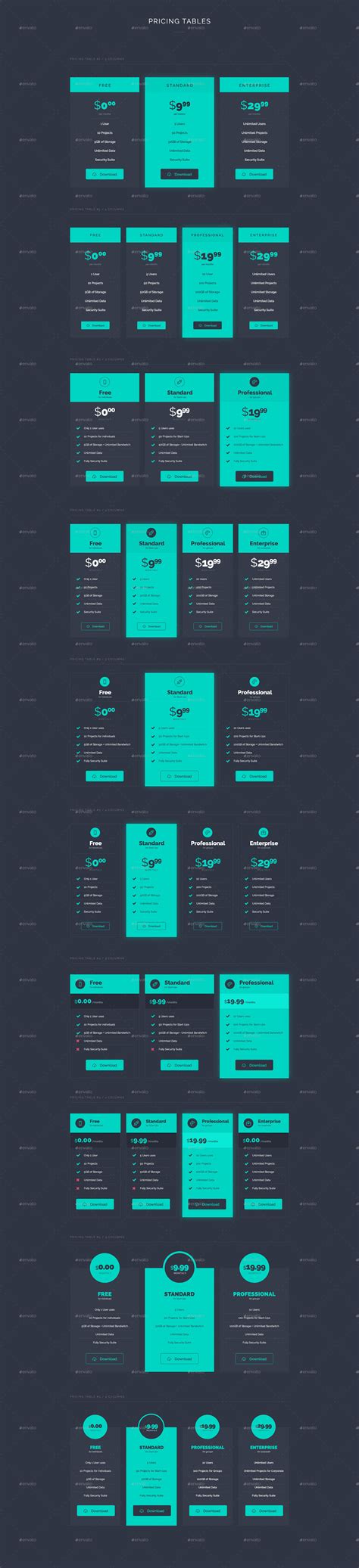 Spiritapp Pricing Tables Web Elements Graphicriver