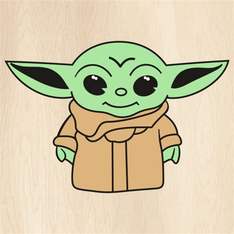Baby Yoda Svg Baby Yoda Star Wars Png Cute Baby Yoda Vector File